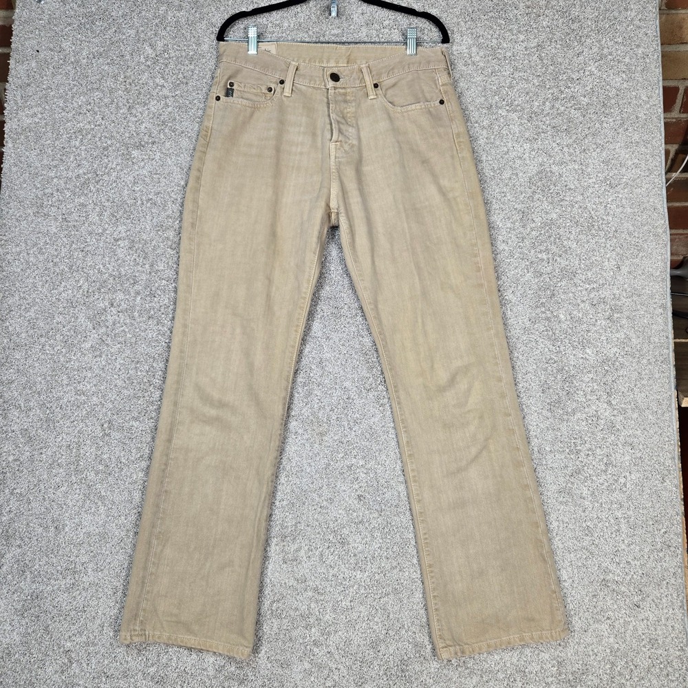 Abercrombie Fitch Bootcut Jeans Mens 31x32 Khaki Button Fly Pants Tan